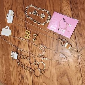 Gold and Rose gold costume jewelry  9 piece lot